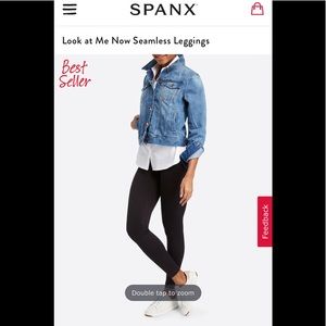 SPANX Black Look at me now seamless leggings NWOT